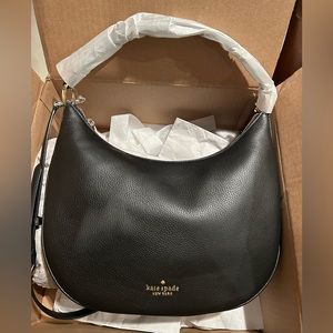 NWT NIB Kate Spade pebbled black Weston bag